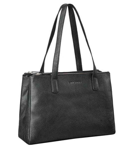 'Blossom' Leren Shopper Tas Dames Handtas Elegante Damestas Schoudertas Tote Bag Dames Tas voor Reizen Shopping Echtleer, Kleur:zwart