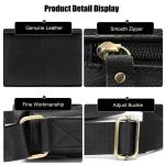 Vintage schoudertas leer heren tas om te hangen dames schoudertas echt leer polstas crossbody bag werktas messenger bags cadeau voor mannen, zwart, Large, Retro