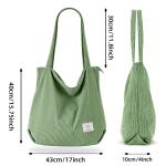 dikkere corduroy draagtas, extra grote capaciteit, handtassen, schoudertassen met rits, corduroy draagtas voor dames, meisjes, boodschappentas voor werk, school, college, dagelijks