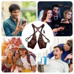 Gkumgwo Anti-Diebstahl-Geschirr aus Leder – verstellbares Geschirr, Geldbörse, mittelalterliches Retro, Handy-Tasche für Männer und Frauen, verstellbarer PU-Lederriemen, Brief