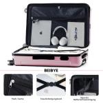 BEIBYE Harde koffer, trolleykoffer, rolkoffer, reiskoffer, handbagage, 4 wielen, M/L/XL, roze