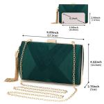 Vrouwen Clutch Bag Avondtas Omzoomd Avond Handtas, Lady Party Bruiloft Clutch Portemonnee Ketting Schouder Cross Body Bag, Groen