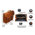Jaald 33 Cm Echt Leder Laptoptasche Umhängetasche Schultertasche Kuriertasche Fahrradtasche Schultasche Wasserdicht Vintage Herren Damen Geschenk Leather Messenger Bag