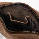 Premium schoudertas Tom van Buff Hunter leer, kleine schoudertas voor heren, donkerbruin