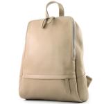 Modamoda.de T138 Italiaanse damesrugzak van leer, grijsbeige, Medium