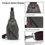 fandare Sling Bag met kopfhöreröffnung 9.7 inch iPad Studenten Party Outdoor multifunctioneel Schoudertas Dames/heren slijtvaste linnen, grijs