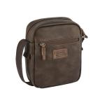 , Laos Schoudertas voor heren, bruin, 19x7x23 cm, Schoudertas