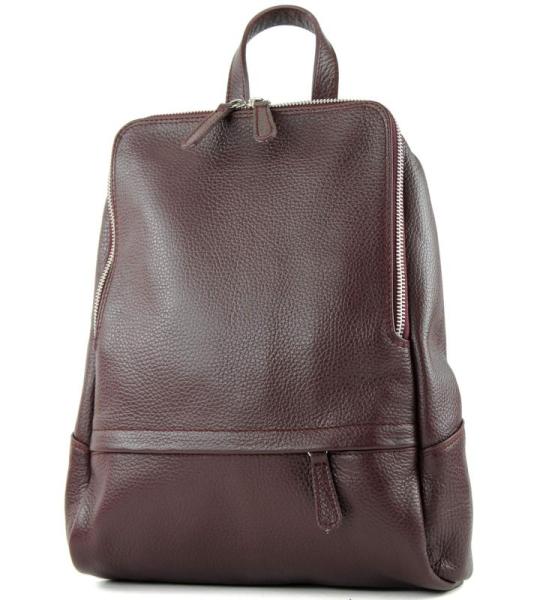 Modamoda.de T138 Italiaanse damesrugzak van leer, bordeaux2, Medium