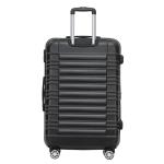 BEIBYE 2088 Reiskoffer met dubbele wielen, trolleys, harde schaal, M-L-XL-set in 15 kleuren, uitbreidbaar, zwart, koffer