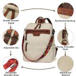 Leren rugzak voor dames, vrijetijdsrugzak, reishandtas, rugzak, handtas, dagrugzak voor vrouwen en meisjes, 1, beige, Rugzak