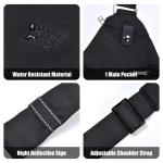 Borsttas, anti-diefstal slingbag, crossbody schoudertas voor heren en dames, klein, voor outdoor, reizen, wandelen, joggen, Zwart-2.0, Medium