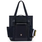 Jessy Tote tas voor dames en heren, handtas met opvouwbaar plafond voor festival, zwembad, vakantie, grote schoudertas met ritssluiting, waterafstotend, Zwart, Eén maat