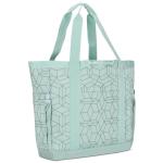 Smilla Strandtas met ritssluiting voor dames en heren, gezinsvakantie, sport, zwemmen, boodschappentas van gerecycled PET, waterafstotend, Mint Patroon, Eén maat