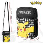 Schoudertas Cross-Body Bag voor Kinderen - Verstelbare Riem Kids Pikachu Kleine Reistas - Gamer Gifts, Zwarte Pikachu, Eén maat