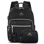 Rugzak voor Dames Kleine, Elegante Schoudertas Casual Dagrugzak 2 in 1 Waterdichte Handtas Dames Dagrugzak met USB-Oplaadpoort Moderne Stadsrugzak Rugzak Tas voor Dames Cadeau Zwar