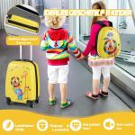 DREAMADE 2-delige kinderkoffer & rugzak, kinderkofferset, kindertrolley, handbagage, reisbagage, harde koffer voor kinderen, leeuw, kinderkoffer set