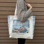 Draagtas, Draagtassen Dames, Boodschappentas, Schoudertas Stoffen Tas, Katoenen Tas, Jute Tas, Met Vintage Print, Canvas Tote Bag om te winkelen School