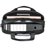 Moderne vintage schoudertas heren leer groot 'Boston' - ideaal als 14-15,6 inch laptoptas aktetas met laptopvak leren schoudertas echt leer, zwart, Large