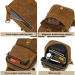 newsbirds Heren echt lederen borsttas schoudertas sport outdoor schoudertas wandelrugzak, 9331 lichtbruin, Retro