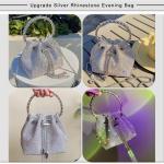 Clutch glitter dames, zilveren avondtas, handtas, diamant tas, schoudertas, zilver, elegant met ritssluiting, strasssteentjes, , portefeuille, schoudertas voor feest, vrije tijd, d