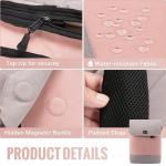 Laptop Rugzak 15,6 Inch Voor Dames, Waterdichte Schooltas met Laptopvak en Usb-oplaadpoort, Anti-diefstal Reisrugzak voor Reizen, College, Kantoor, School, Dagelijks, Roze Grijs