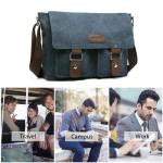 FANDARE Canvas Messenger Bag Schoudertas 7,9 inch iPad Tas Schoudertas Unisex Canvas Tas Werktas voor Mannen en Vrouwen, Heren/Dames Reizen Schoudertas