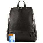 Modamoda.de T138 Italiaanse damesrugzak van leer, Dark Chocolate2021, Medium