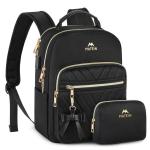 Rugzak voor Dames Kleine, Elegante Schoudertas Casual Dagrugzak 2 in 1 Waterdichte Handtas Dames Dagrugzak met USB-Oplaadpoort Moderne Stadsrugzak Rugzak Tas voor Dames Cadeau Zwar