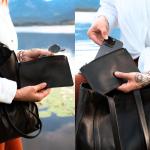 Premium Shopper Kira, grote leren schoudertas, tote bag voor dames, zwart, zwart, 33,5 x 30 x 10 cm
