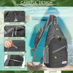 ZOMAKE Borstzak Sling Bag voor heren, diefstalbestendig, crossbody tas voor mannen en vrouwen, schoudertas voor outdoor, fietsen, reizen, wandelen