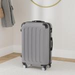 BEIBYE Koffer met harde schaal, trolley, rolkoffer, reiskoffer, veiligheid, cijferslot, dubbele wielen, ABS-materiaal, handbagage, 4 wielen, M-L-XL-set, dark grey