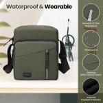Waterdichte schoudertas voor heren, met verstelbare riem, kleine zomertas, voor werk en school, Leger Groen