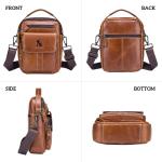 BAIGIO Schoudertassen heren kleine herentas lederen schoudertas leren tas voor mannen werk reizen dagelijks leven, bruin, vintage