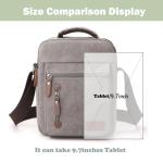 Foino Schoudertassen voor heren, handtas met veel zakken, schoudertas, grote capaciteit, zijtas, reistas, canvas, tablet, school, boekentas voor reizen
