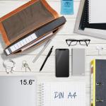Zakelijke tassen heren lederen laptoptas dames 'San Diego' lederen schouder platte vintage aktetas echt leer voor 15 inch notebook, Texas Bruin, Medium