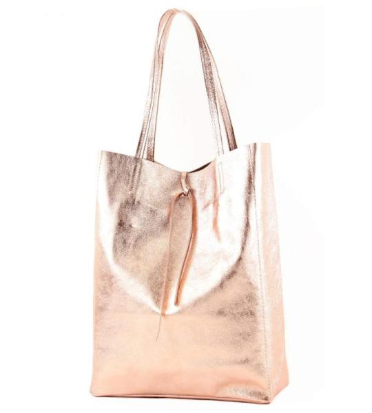 Modamoda T163 Shopper, tas, van leer, groot, met binnenvak, Large