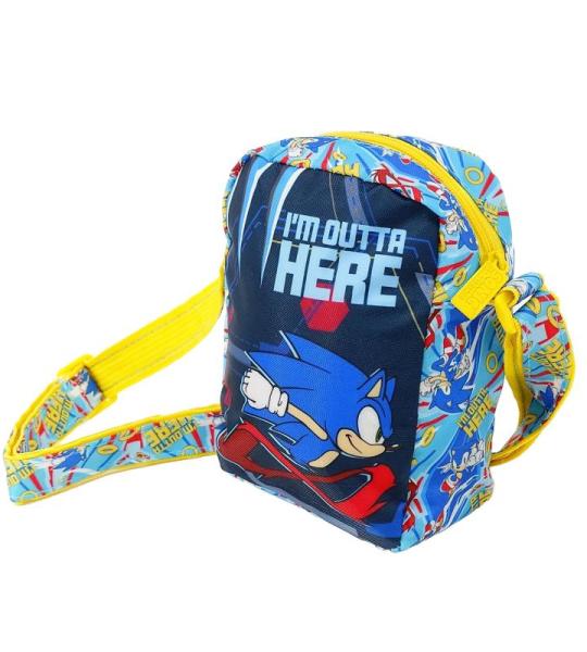 Sonic the Hedgehog Tasche für Jungen, Design Sonic, Verstellbare Tasche, Geschenk für Kinder und Jugendliche