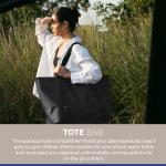 Tote Bag | shopper hengseltas schoudertas waterafstotend 3 maten | met verstelbare riem, zwart (large)