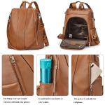 Vrouwen Zachte Lederen Rugzak Anti-diefstal Portemonnee Dames Waterdichte Rugzak Schooltas, 2 bruin., M