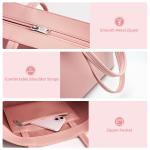 Totebag, grote schoudertas met ritssluiting van waterdicht PU-leer, damestas voor werk, school, reizen, dagelijks gebruik, roze, Large