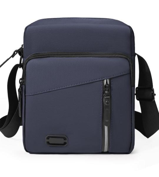 Waterdichte schoudertas voor heren, met verstelbare riem, kleine zomertas, voor werk en school, Navy Blauw