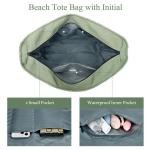 Tote Bag Strandtas voor dames, XXL, grote tas, shopper met ritssluiting, waterdichte boodschappentas, reistas, handtas, schoudertas, lichtgroen-A, XXL