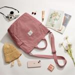 Dameshandtas, canvas shopper, schoudertas, casual, groot, voor school, werk, dagelijks gebruik, winkelen, roze-2, 15x6x16 Zoll