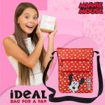 Meisjeshandtas, schoudertas voor meisjes, officiële Minnie Mouse-accessoires, cadeau voor kinderen, meisjes, tas met meerdere zakken, Rood