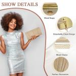 Avondtas Clutch Portemonnee voor Vrouwen Dames Bruid Bruiloft Prom Party Kleine Clutch Avondtas, Sprankelende Clutch Portemonnee Glitter Handtas Portemonnee met Afneembare Ketting 