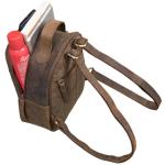 'Olympia' casual kleine leren rugzak dames rugzak leer elegante vintage look rugzak handtas cityrugzak mini, Nevada Bruin, S