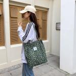 Koord Tas Womens Grote Corduroy Tote Bag Vrouwen Schouder Handtassen voor School Winkelen Werk College Casual, Groen-3, L, Tote
