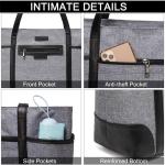Laptoptas voor dames, ChaseChic waterdichte grote shopper klassieke leraressentas schoudertas voor school, 15,6" werktas met bagageriem antraciet