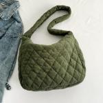 Schoudertas voor dames, handtas, corduroy tassen, grote shopper, tote bag, schoudertas, casual crossbody tas voor school, kantoor, werk, reizen, uitstapjes, winkelen, 01, groen, La