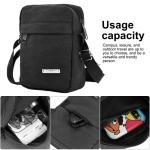 HoaaiGo Crossbody tas voor mobiele telefoon, valbeveiliging, verstelbare messenger tas van canvas, verticale crossbody telefoontas, smartphone-schoudertas voor portemonnee, mobiele
